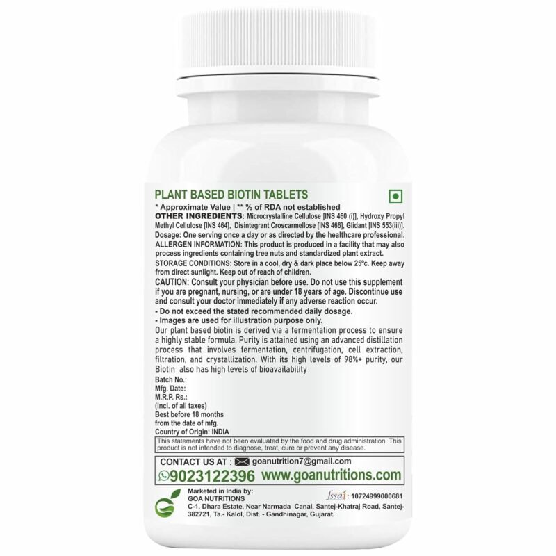 GOA NUTRITIONS Biotin Tablets For Hair Growth