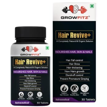 Growfitz Hair Revive+ Ayurvedic & 100% Natural Hair Growth, Skin, Nails