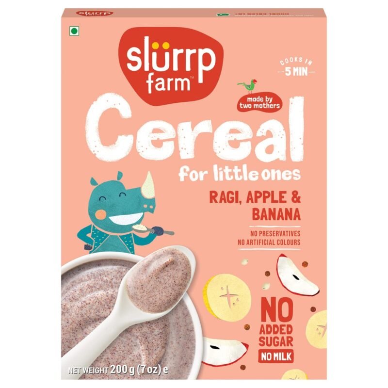 Slurrp Farm No Added Sugar Instant Ragi & Apple Cereal