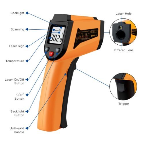ChengBangDa Laser Infrared Thermometer Non-Contact Digital Temperature Gun
