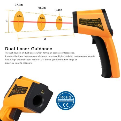 ChengBangDa Laser Infrared Thermometer Non-Contact Digital Temperature Gun