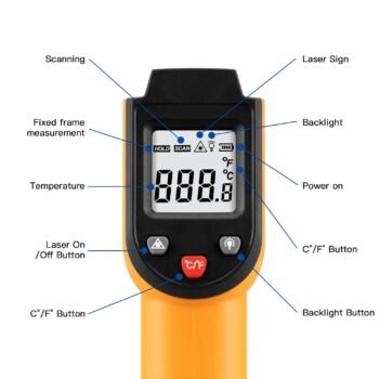 ChengBangDa Laser Infrared Thermometer Non-Contact Digital Temperature Gun