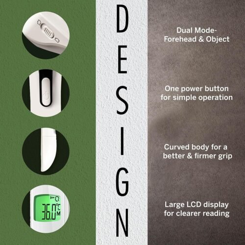 HealthSense Thermometer For Fever, Digital Infrared Forehead Thermometer