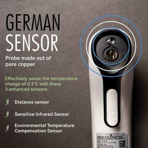 HealthSense Thermometer For Fever, Digital Infrared Forehead Thermometer