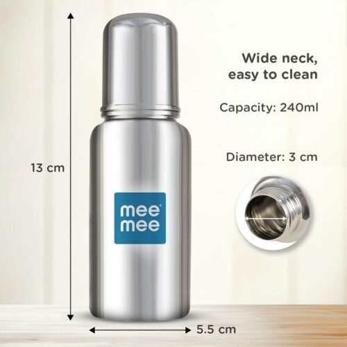 Mee Mee Baby Steel Feeding Bottle 240ml