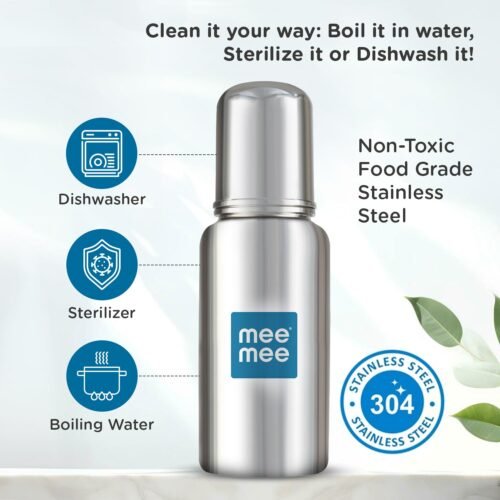 Mee Mee Baby Steel Feeding Bottle 240ml