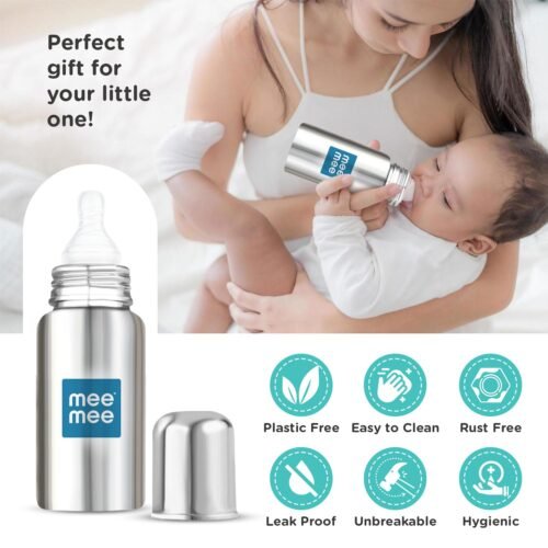Mee Mee Baby Steel Feeding Bottle 240ml