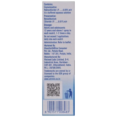 Otrivin Oxy Fast Relief - Bottle of 10 ml Adult Nasal Spray