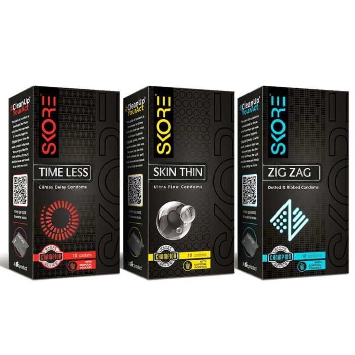 Skore Skin Thin, Timeless and Zig Zag Condoms