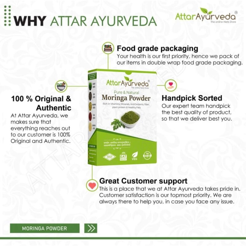Attar Ayurveda 100% Moringa Leaf Powder