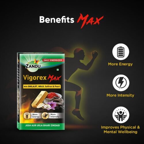 Zandu Vigorex MAX, 20 caps, enriched with Shilajit