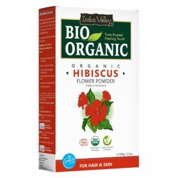 INDUS VALLEY Bio Organic Hibiscus Flower Powder for Face Pack and Hair Mask, Natural Pure Hibiscus Rosa-Sinensis Hair & Skin Care, Gudhal Ka Phool Powder For Dull Hair & Dry Scalp - 100g