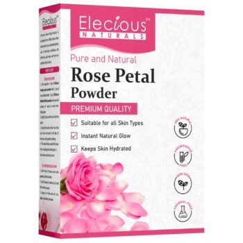 Elecious Pure Rose Petals Powder for face, skin and Hair (200 Grams) | Chemical-free, Preservative free, Non-GMO, NO artificial color