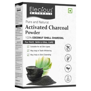 Elecious Naturals Activated Charcoal powder Ideal for face and Skin (200 grams) | Removed dead skin, Impurities and Detoxify Skin |Coconut C