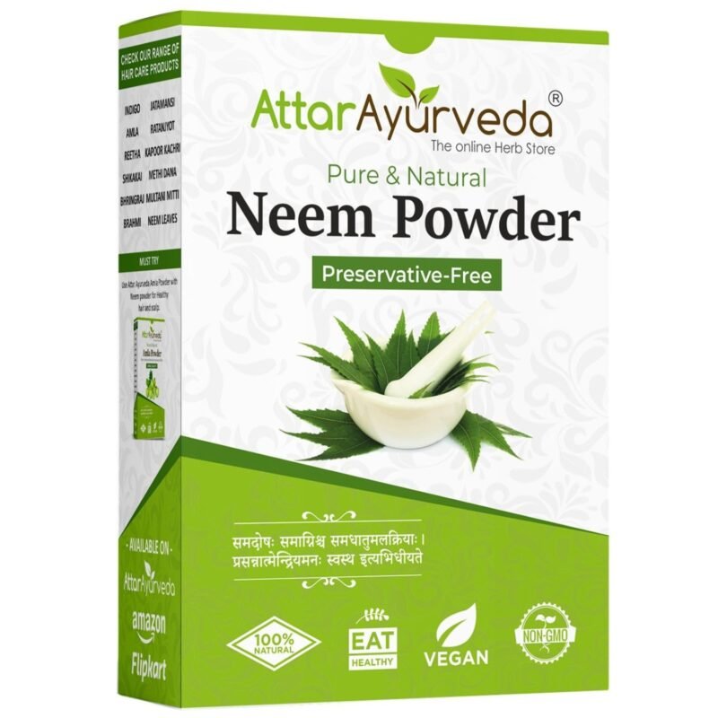 Attar Ayurveda Neem powder for Face, Skin and Hair
